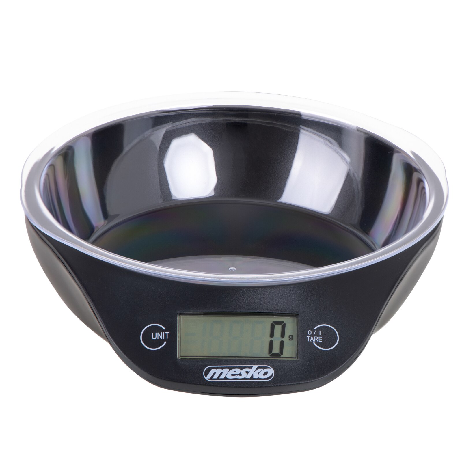 Cantar electronic de bucatarie Mesko ME3164 cu bol de capacitate max. 5 kg, diviziune 1g, functie tara si zero, indica suprasarcina si baterie scazuta, oprire automata