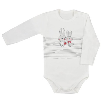 Body cu maneca lunga pentru bebelusi Koala Zajaczki 06-661, Crem Body cu maneca lunga pentru bebelusi Koala Zajaczki 06-661, Crem