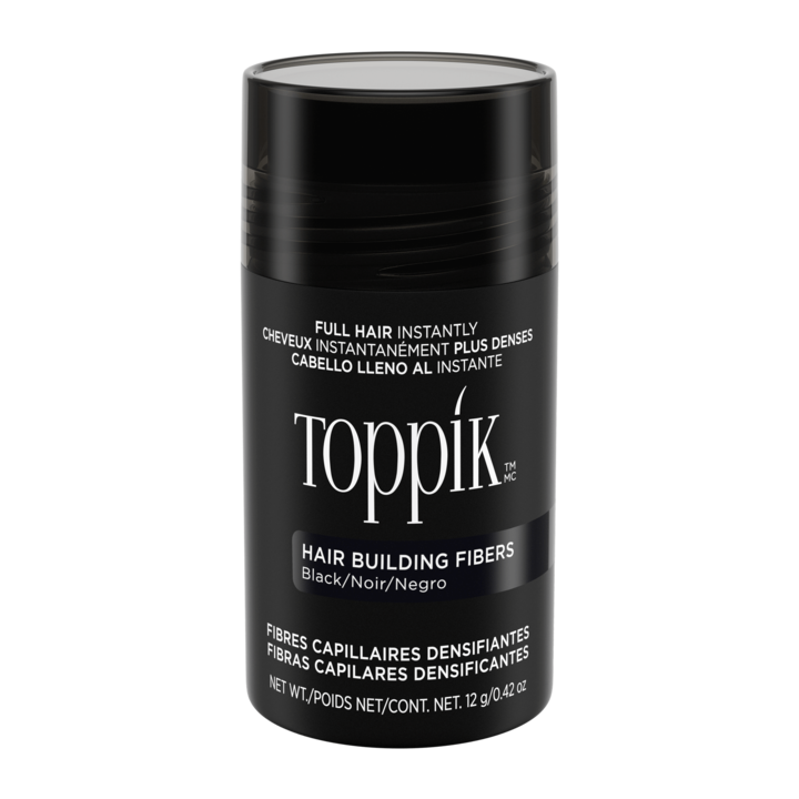Fibre pentru par rar TOPPIK, pudra, Brunet - negru, 12g