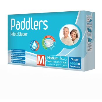 Set Scutece adulti Paddlers, Marimea M - Medium, 30 bucati/set Set Scutece adulti Paddlers, Marimea M - Medium, 30 bucati/set