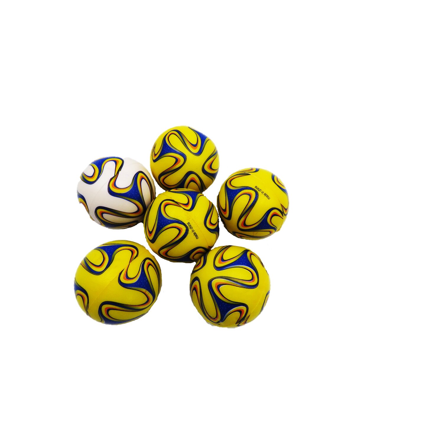 Set de 6 mingii de spuma ,multicolor,7cm