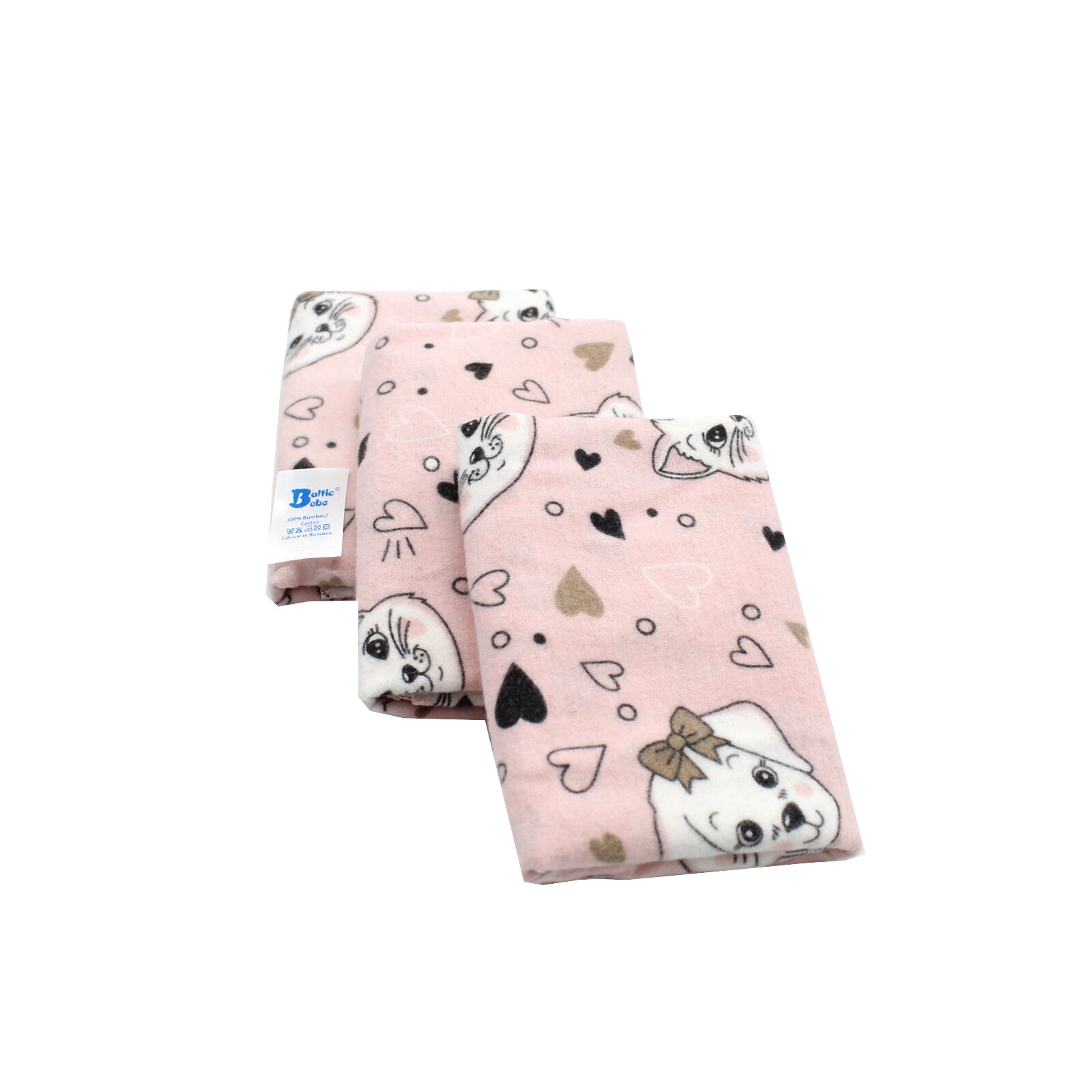 Scutec Finet, Refolosibil, Roz/Alb, Fete, Pisicuta, 3 Buc/set, 75x75 cm
