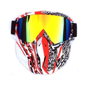 Masca protectie fata din plastic dur + ochelari ski, lentila multicolora, model MCMFR01 Masca protectie fata din plastic dur + ochelari ski, lentila multicolora, model MCMFR01