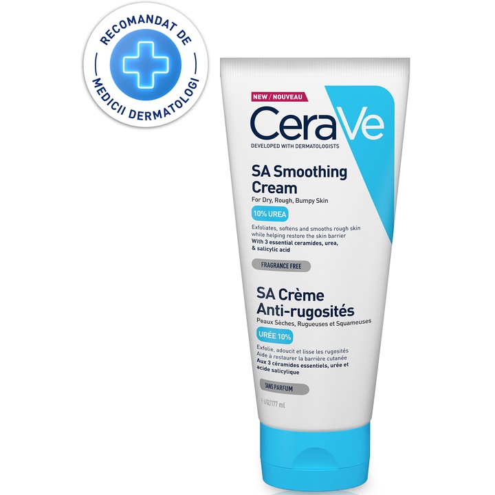 Crema hidratanta si exfolianta pentru corp CeraVe SA pentru pielea uscata, aspra, cu rugozitati 177gr