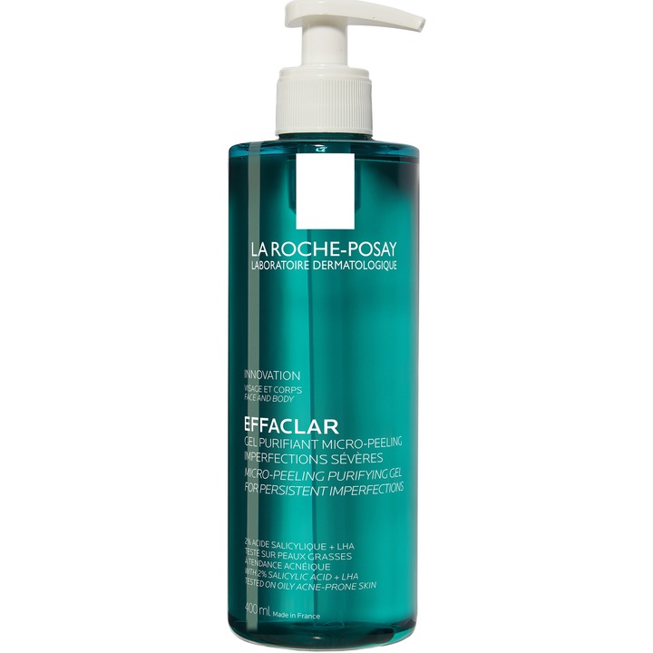 La Roche-Posay Effaclar Mikro-hámlasztó tisztító gél, 400 ml