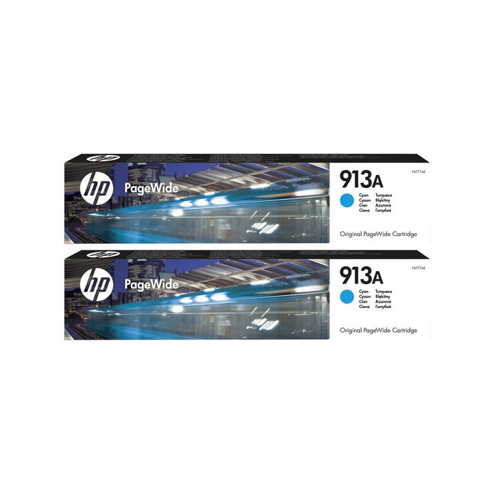 Комплект мастилени касети F6T77AE (913A) циан x2 HP 6000 страници