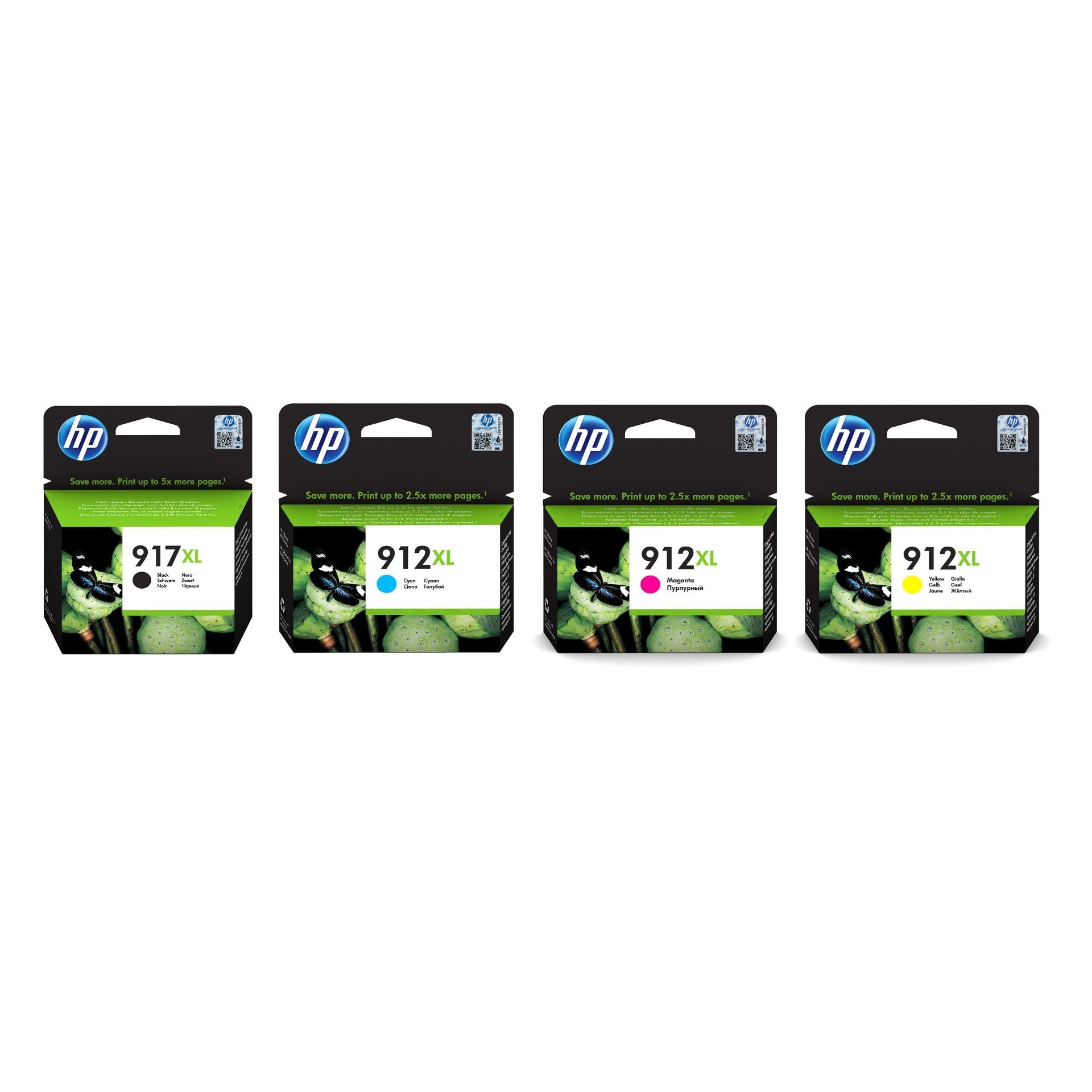 Pachet cartuse cerneala 3YL85AE (917XL) negru 3YL81AE (912XL) cyan 3YL82AE (912XL) magenta 3YL83AE (912XL) galben HP original 3975 pagini