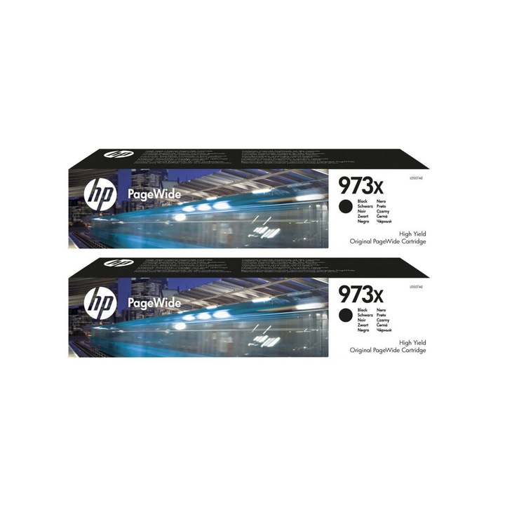 Pachet cartuse cerneala L0S07AE (973X) negru x2 HP original 20000 pagini