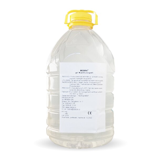 Gel incolor pentru ecografii, Mebra, 5kg