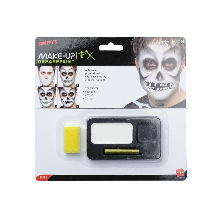 Machiaj cu 2 culori pentru schelet cu aplicator, Smiffy