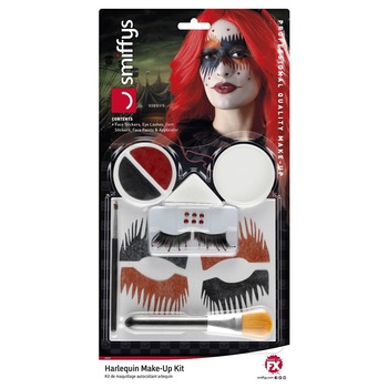 Machiaj clownul arlechin cu gene, stickere si strasuri, Smiffy Machiaj clownul arlechin cu gene, stickere si strasuri, Smiffy