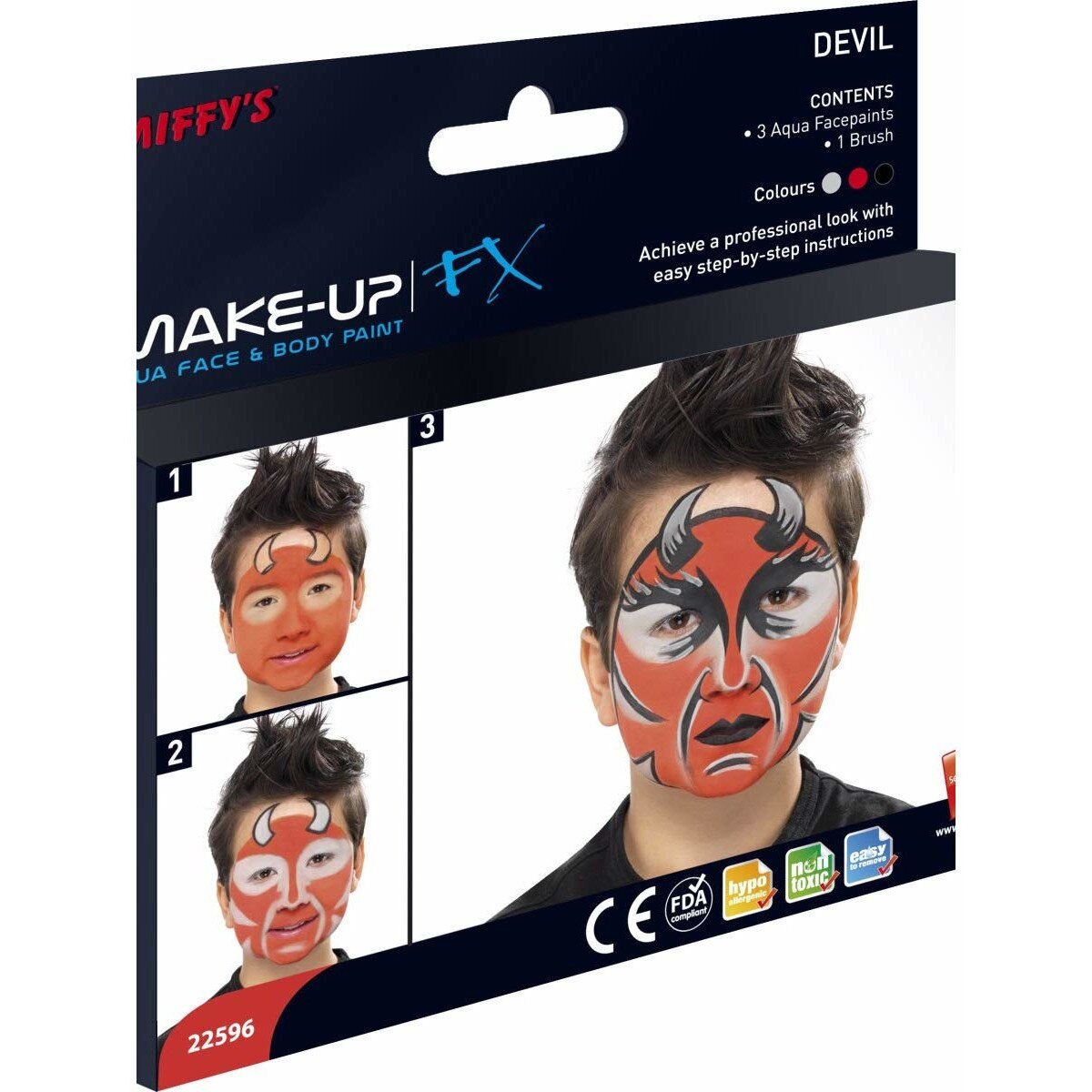 Machiaj micul diavol cu 3 culori si pensula, Smiffy