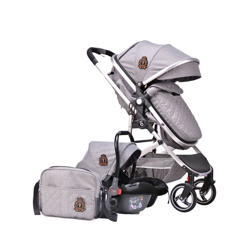 Carucior transformabil KikkaBoo 3 in 1 Tiara Grey