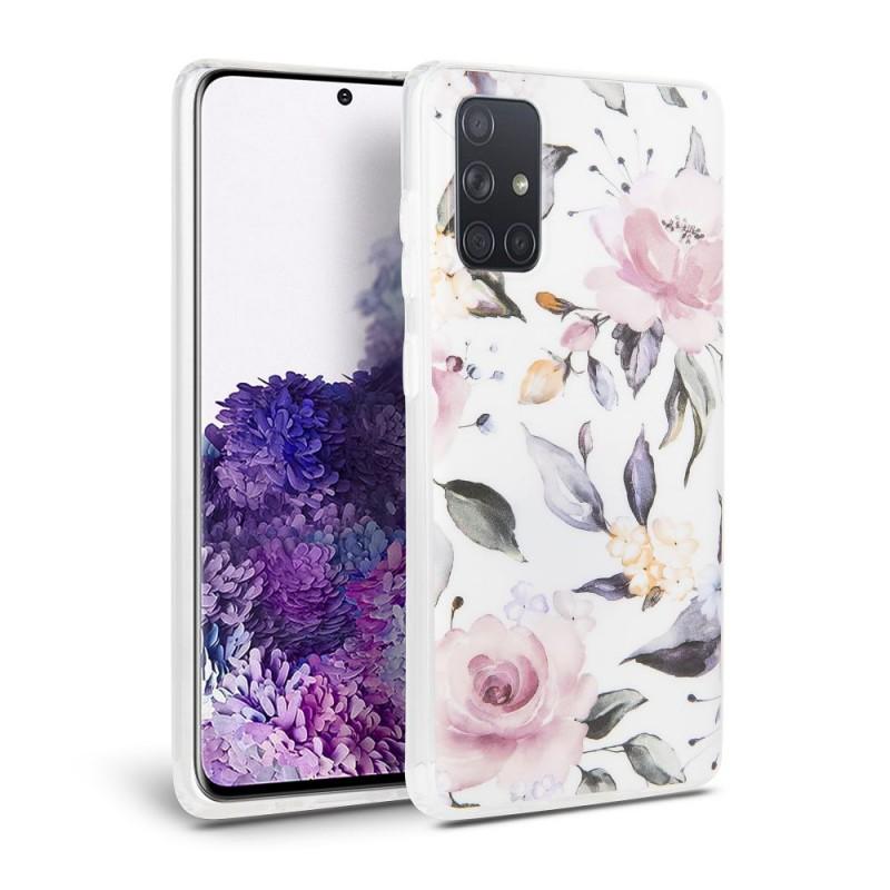 Carcasa Tech-Protect Floral Samsung Galaxy A71 White