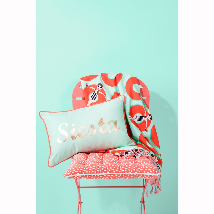 Възглавница за стол Jelly Beans Mistral Home, 100% памук, 40x40 см, Корал