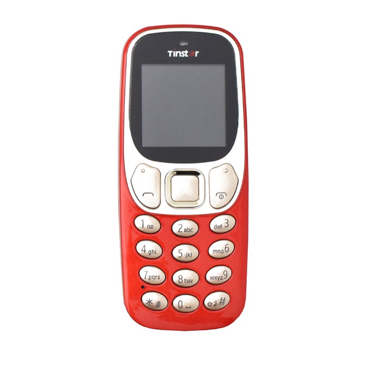 Q3310 Mini telefon / kártyafüggetlen, Dual SIM mobiltelefon rejtett kamerával-piros