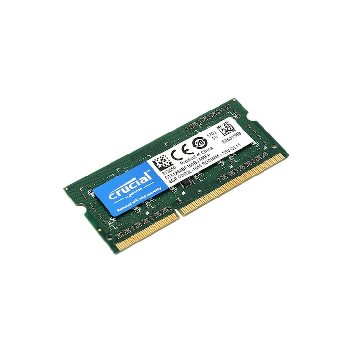 Памет за лаптоп CRUCIAL 4GB DDR3-1600 SODIMM CL11 (2Gbit) CT51264BF160B EoL