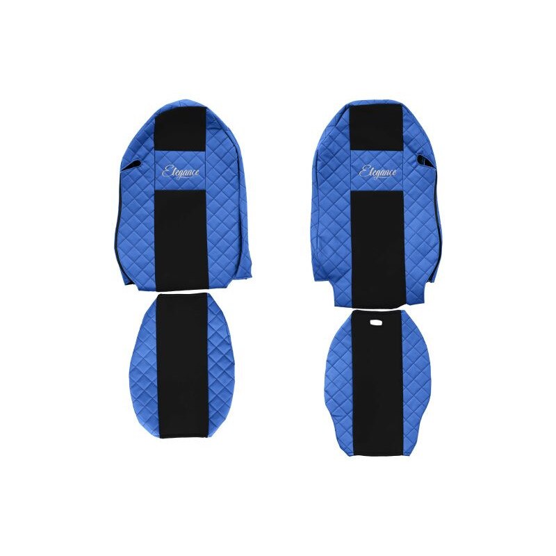 Set 2 huse scaun camion F-Core, Piele-ECO, pentru MERCEDES ACTROS MP2 / MP3, 2008+, Albastru/ Negru