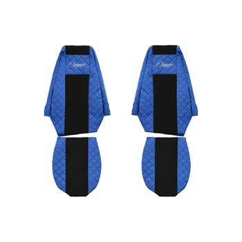 Set 2 huse scaun camion F-Core, Piele-ECO, pentru RENAULT MAGNUM, Albastru/ Negru Set 2 huse scaun camion F-Core, Piele-ECO, pentru RENAULT MAGNUM, Albastru/ Negru