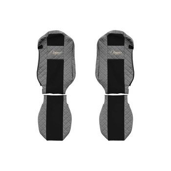 Set 2 huse scaun camion F-Core, Piele-ECO, pentru MERCEDES ACTROS MP4 / MP5, Gri/ Negru, scaune standard Set 2 huse scaun camion F-Core, Piele-ECO, pentru MERCEDES ACTROS MP4 / MP5, Gri/ Negru, scaune standard