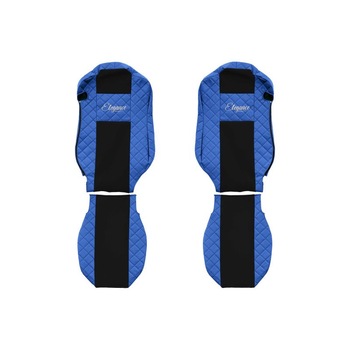 Set 2 huse scaun camion F-Core, Piele-ECO, pentru MERCEDES ACTROS MP4 / MP5, Albastru/ Negru, scaune standard Set 2 huse scaun camion F-Core, Piele-ECO, pentru MERCEDES ACTROS MP4 / MP5, Albastru/ Negru, scaune standard
