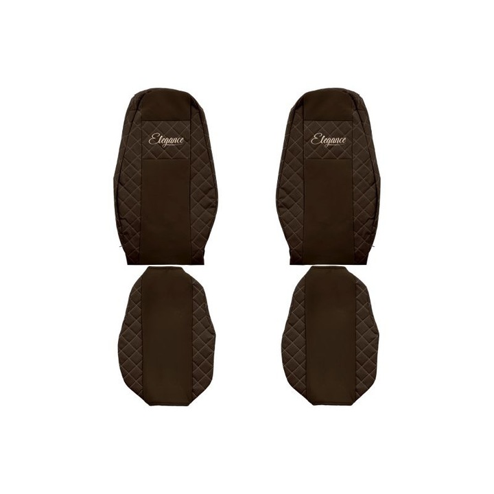 Set 2 huse scaun camion F-Core, Piele-ECO, pentru VOLVO FH 16 II, Maro