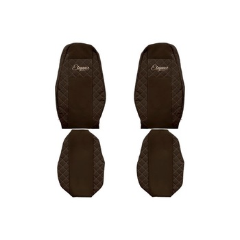 Set 2 huse scaun camion F-Core, Piele-ECO, pentru VOLVO FH 16 II, Maro Set 2 huse scaun camion F-Core, Piele-ECO, pentru VOLVO FH 16 II, Maro