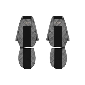 Set 2 huse scaun camion F-Core, Piele-ECO, pentru RENAULT MAGNUM, Gri/ Negru Set 2 huse scaun camion F-Core, Piele-ECO, pentru RENAULT MAGNUM, Gri/ Negru