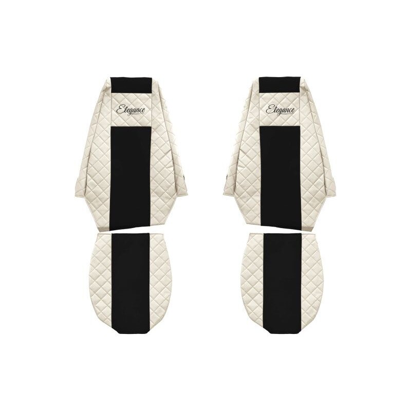Set 2 huse scaun camion F-Core, Piele-ECO, pentru RENAULT PREMIUM, Bej/ Negru