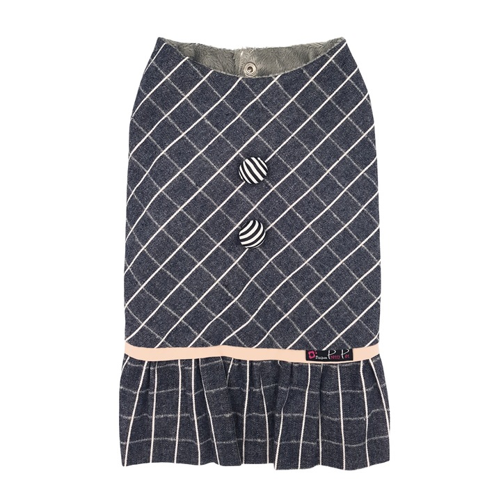 Rochita catei si pisici 80 s, Pretty Pet, marime L, gri antracit