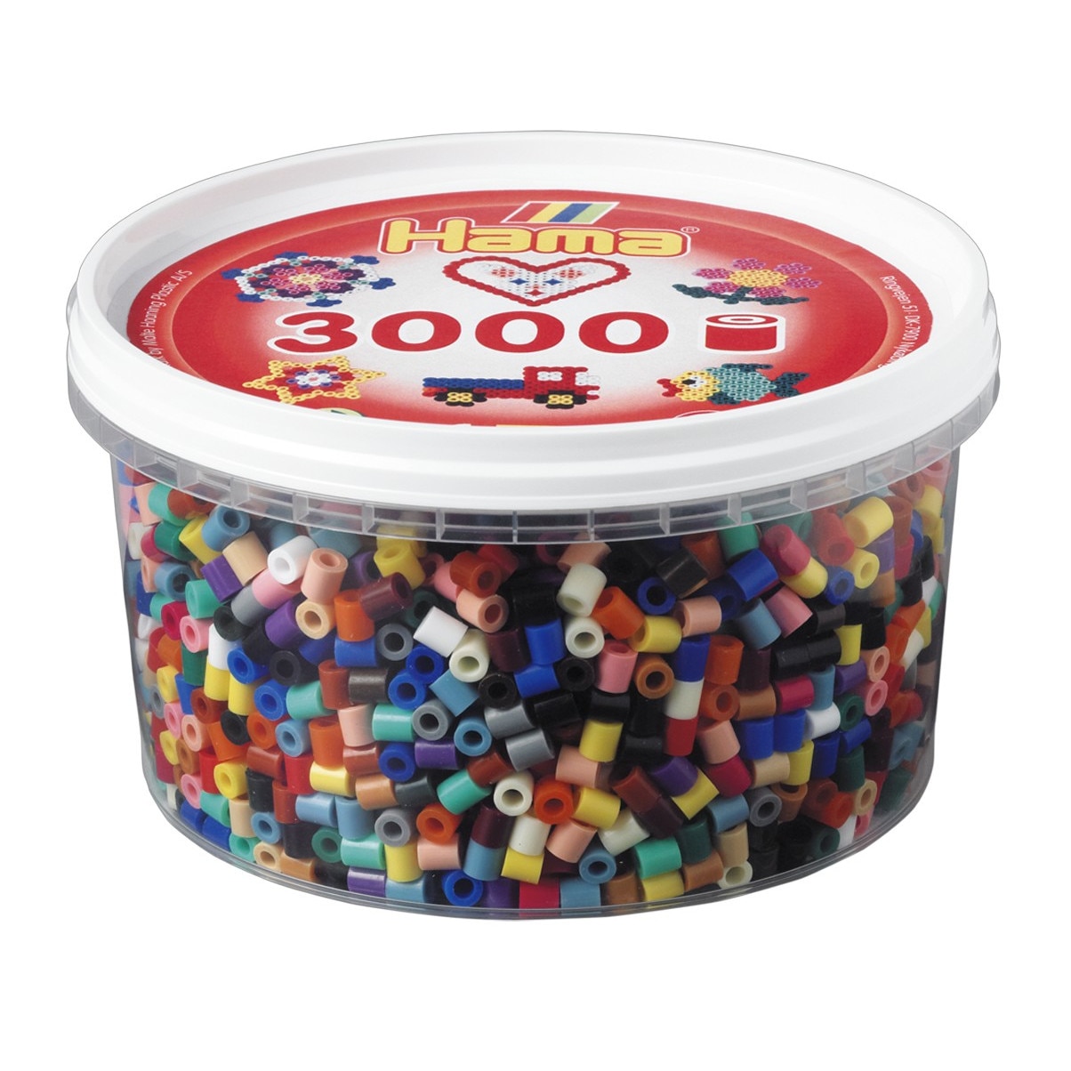 Margele de calcat HAMA MIDI mix de 22 culori, 3000 buc in borcan