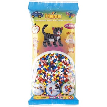 Margele de calcat HAMA MIDI mix de 10 culori, 6000 buc in pungulita Margele de calcat HAMA MIDI mix de 10 culori, 6000 buc in pungulita