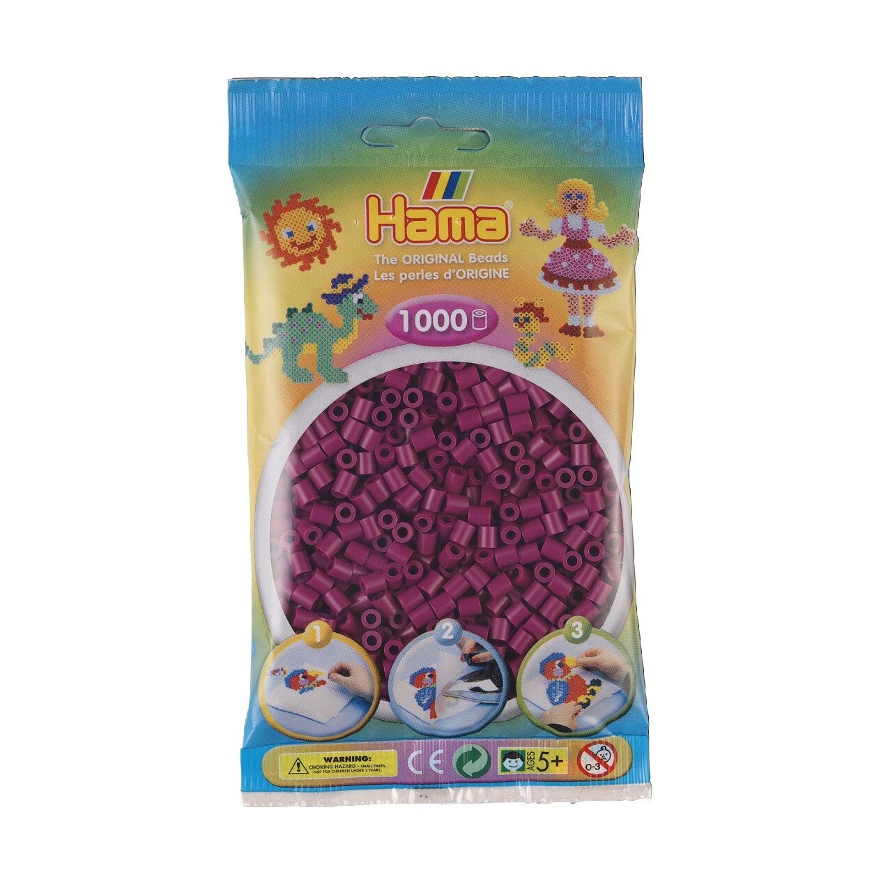 Margele de calcat HAMA MIDI Albastru Prune, 1000 buc in pungulita