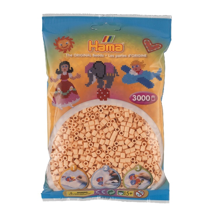 Margele de calcat HAMA MIDI Culoarea Pielii Deschis, 3000 buc in pungulita