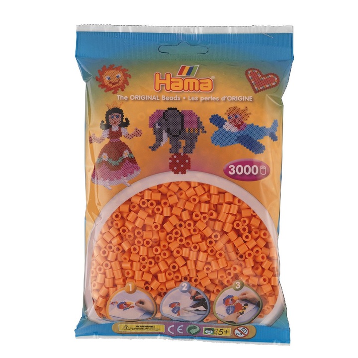 Margele de calcat HAMA MIDI Piersica, 3000 buc in pungulita