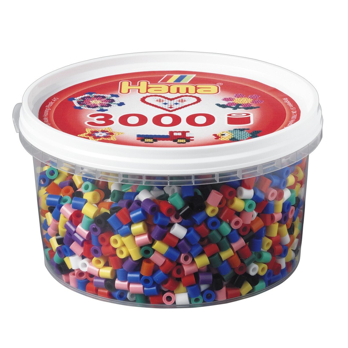 Margele de calcat HAMA MIDI mix de 10 culori, 3000 buc in borcan