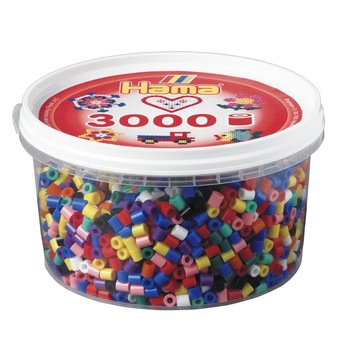 Margele de calcat HAMA MIDI mix de 10 culori, 3000 buc in borcan Margele de calcat HAMA MIDI mix de 10 culori, 3000 buc in borcan