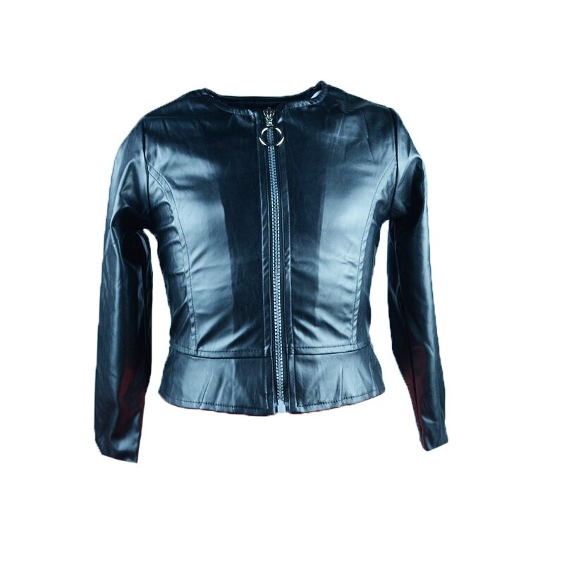 Geaca de piele ecologica pentru fete Happy House FOFO-086NGE1, Negru