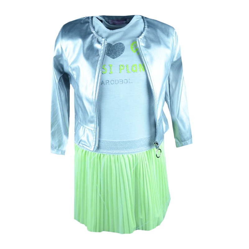 Compleu 3 piese geaca, fusta si tricou pentru fete Happy House FOFO-086, Multicolor