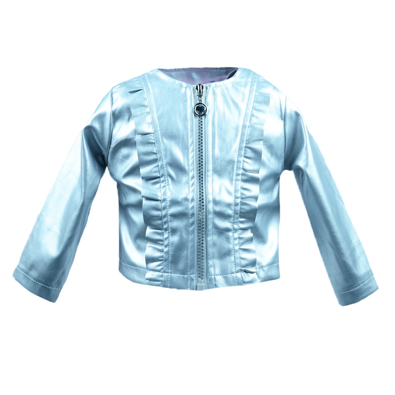 Geaca de piele ecologica pentru fete Happy House FOFO-082ARGE, Argintiu