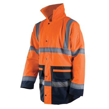 Geaca profesionala reflectorizanta santier, marimea L, 100-108cm, portocaliu, Silverline Geaca profesionala reflectorizanta santier, marimea L, 100-108cm, portocaliu, Silverline
