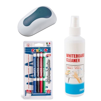 Set Markere Carioca , burete, spray pentru Tabla Magnetica Set Markere Carioca , burete, spray pentru Tabla Magnetica