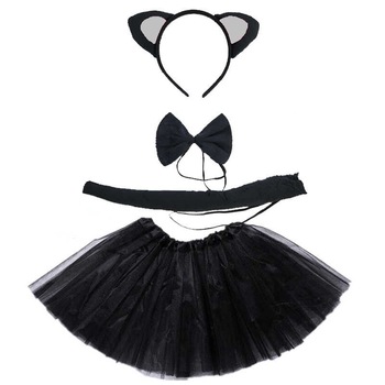 Costum pisica cu papion, codita, fustita si urechiuse Costum pisica cu papion, codita, fustita si urechiuse