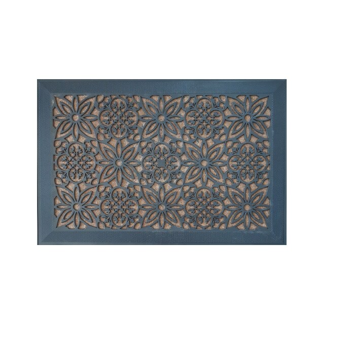 Stergator (covoras) intrare Gemitex dreptunghiular din cauciuc antiderapant negru cu polipropilena bej 40x60cm