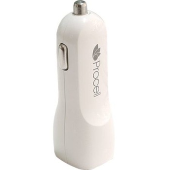 Incarcator Auto Dual USB 2.1A Alb cu cablu Type-C Procell Incarcator Auto Dual USB 2.1A Alb cu cablu Type-C Procell