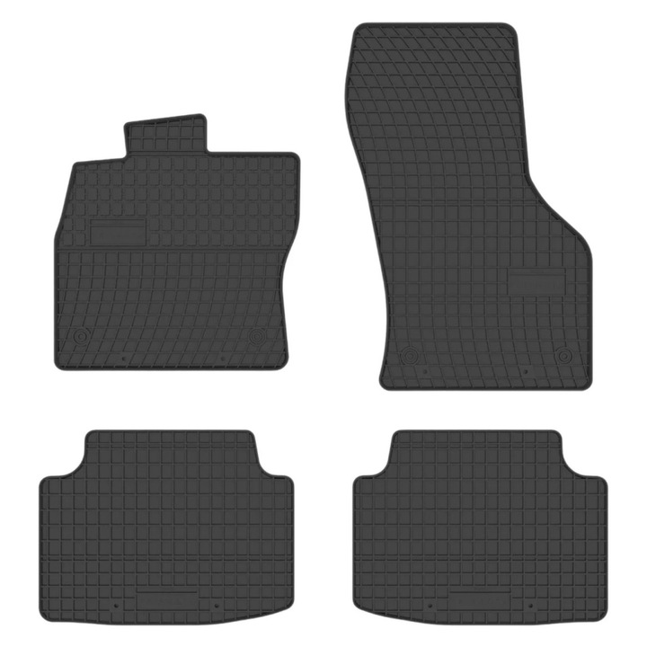 Set 4 covoare/covorase auto dedicate Volkswagen PASSAT B8 dupa 2014, din cauciuc negru antiaderent cu densitate mare