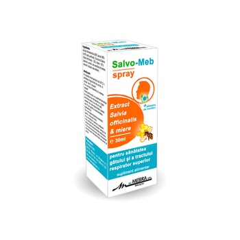 Spray pentru sanatatea gatului si a tractului respirator superior, Salvo-Meb, 30 ml Spray pentru sanatatea gatului si a tractului respirator superior, Salvo-Meb, 30 ml