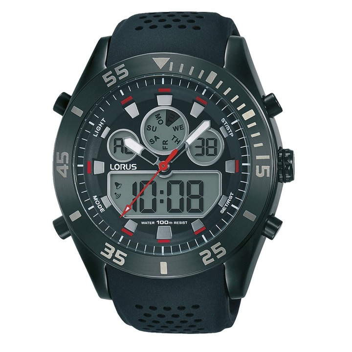 Ceas barbatesc Lorus R2335LX9 AnaDigi Chrono 46mm, 10ATM, Negru