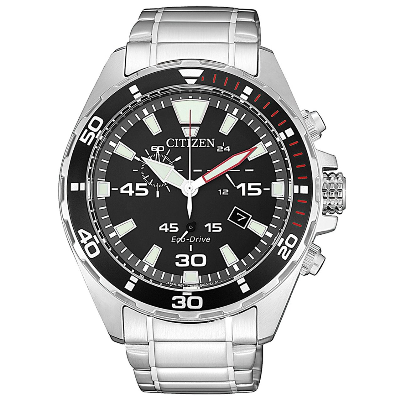 Ceas barbatesc Citizen AT2430-80E Eco-Drive Cronograf, 43mm, 10ATM, Argintiu