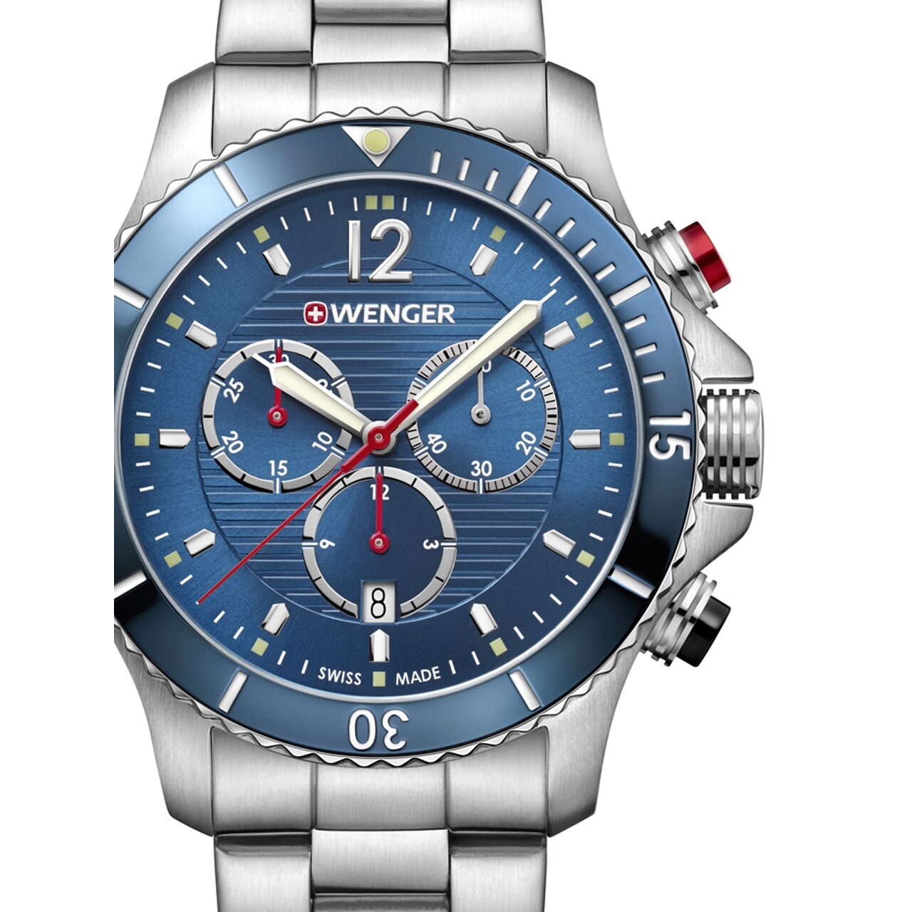 Ceas barbatesc Wenger 01.0643.111, Argintiu